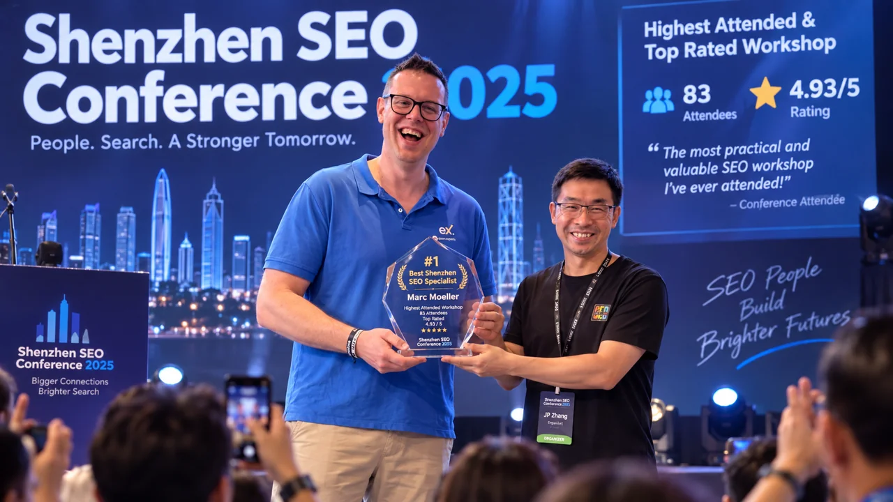 Supplied artwork depicting Marc Moeller’s Shenzhen SEO award presentation
