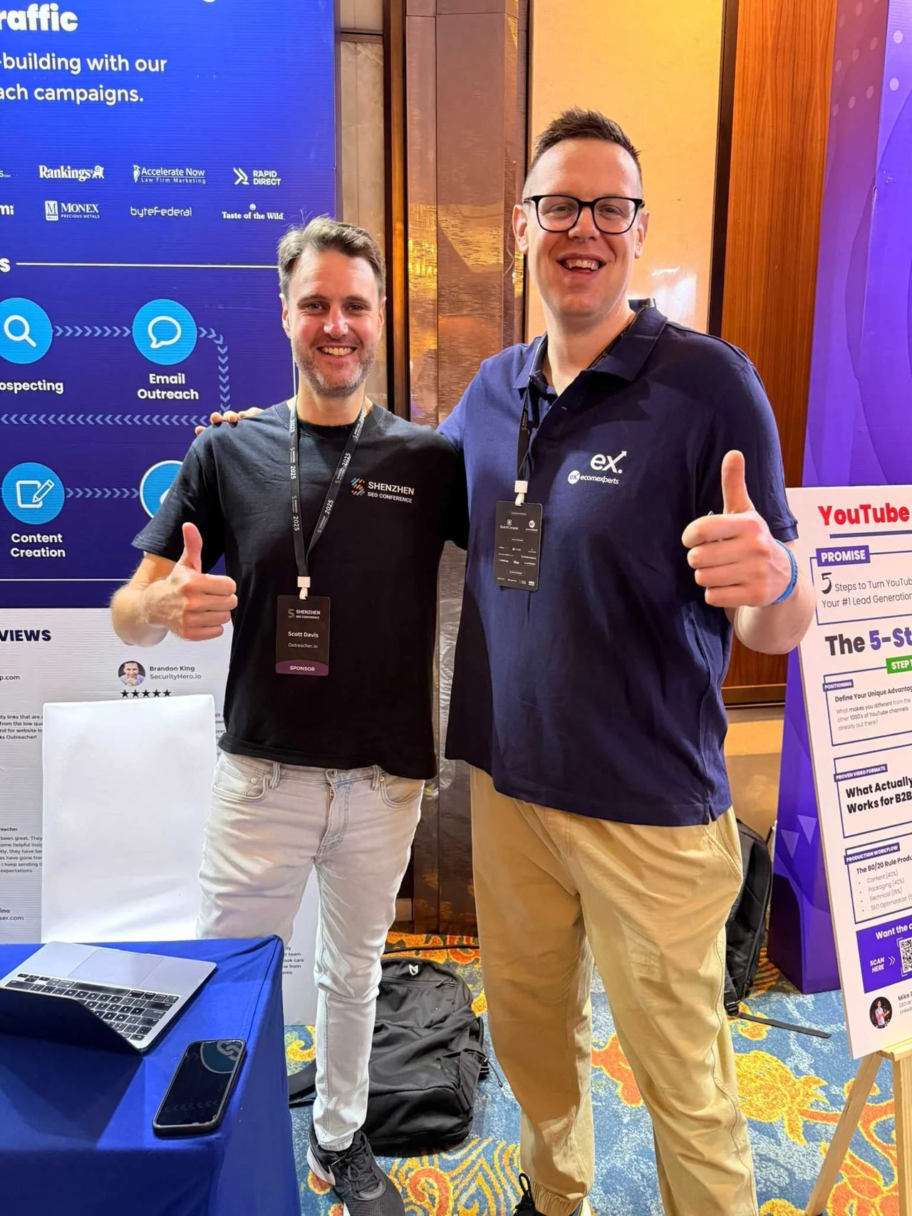Marc with a conference participant